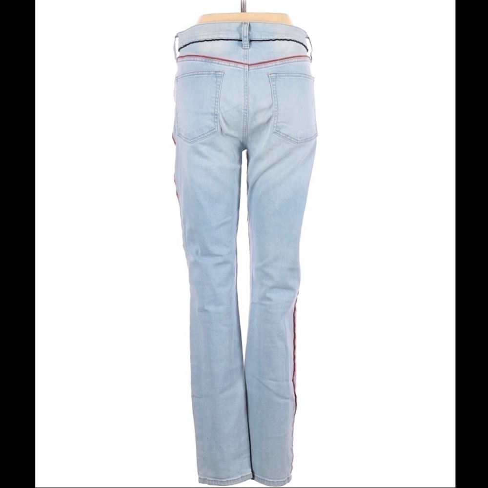 BCBGeneration Red Piped Skinny Stretch Blue Jeans - Picture 3 of 8